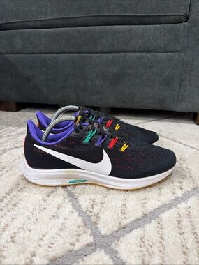 Nike Air Zoom Pegasus 36 CK0820-001 Running Shoes Rainbow Multi Color Women’s 9